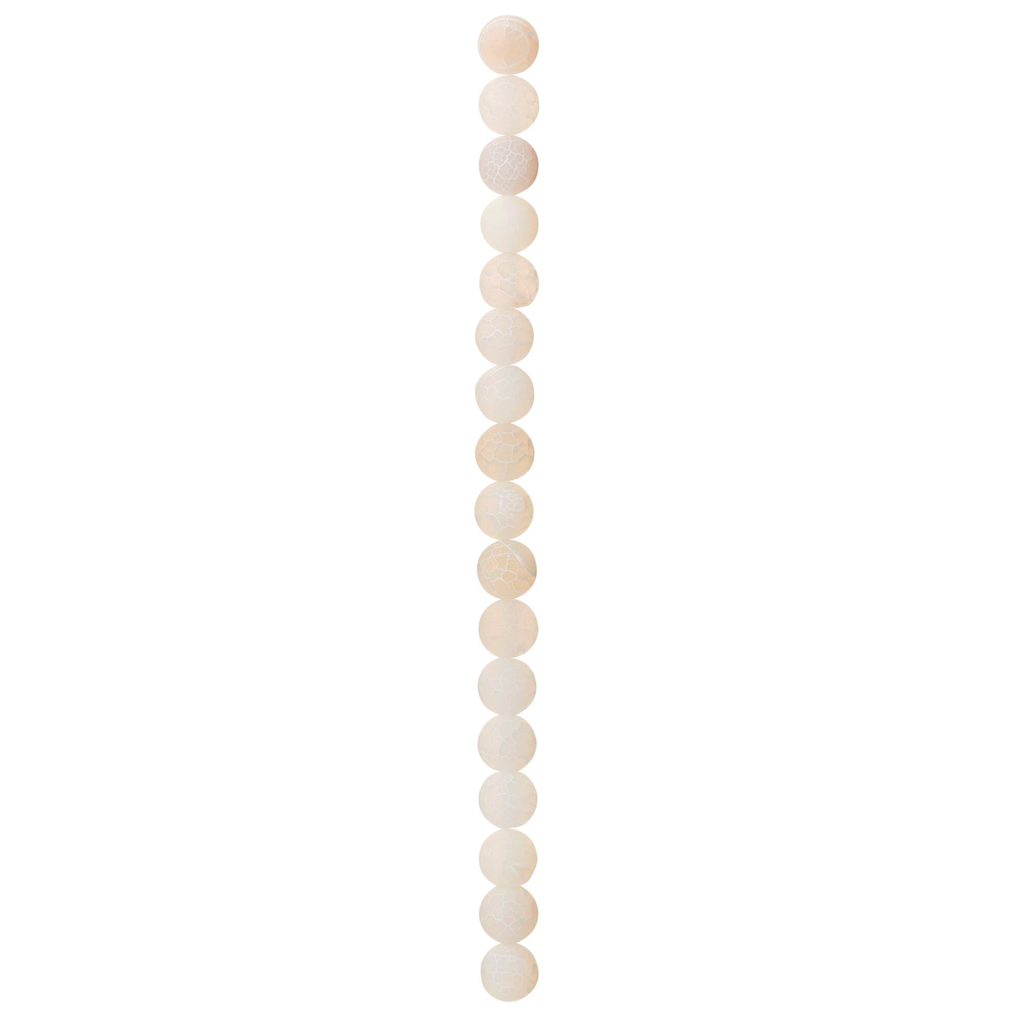 Matte White Crackle Agate Round Beads, 10mm by Bead Landing™